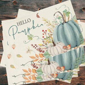 Pumpkin Placemats Set 8 Fall Table Decor Thanksgiving Halloween Decorations Gift